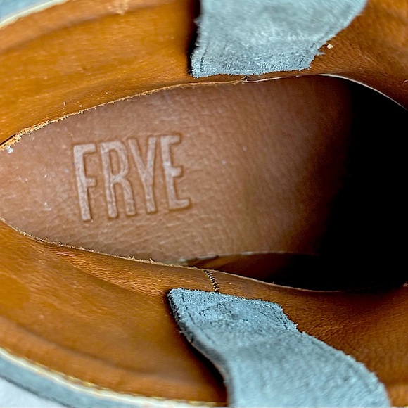 FRYE Steel Blue Suede Sacha Fringe Leather Western Bootie--NEW--7.5 - Picture 15 of 16